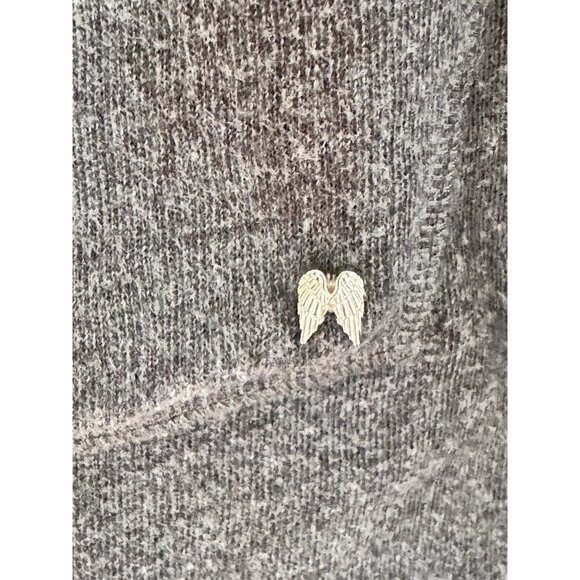 Victoria's Secret Women’s Sz M ANGEL Wing Charm Frayed HemJacket Full Zip Hoodie - Picture 3 of 9